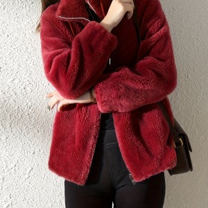 Drawstring Teddy Coat, Casual Zip Up Long Sleeve Warm Outerwear, Women's Clothing