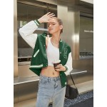 Letter Print Button Up Jacket, Women's Casual Streetwear, Women's Clothing