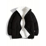 Solid Zip Up Fall & Winter Jacket, Casual Mock Neck Long Sleeve Outerwear, Women's Clothing