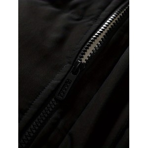 Solid Zip Up Fall & Winter Jacket, Casual Mock Neck Long Sleeve Outerwear, Women's Clothing