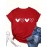 Heart Print Crew Neck T-Shirt, Cute Short Sleeve T-Shirt For Spring & Summer, Women's Clothing