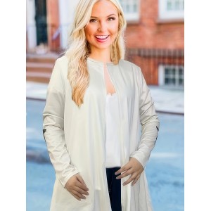 Cross Graphic Print  Open Front Cardigan, Casual Long Sleeve Cardigan For Spring & Fall, Women's Clothing