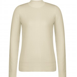 Solid Color Knit Pullover, Casual Mock Neck Long Sleeve Top For Fall & Winter, Women's Clothing