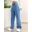 Loose Fit Washed Straight Jeans, Slant Pockets Non-Stretch Denim Pants, Women's Denim Jeans & Clothing